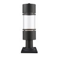 Z-Lite Luminata Outdoor LED Post Mount Light, Black & Clear 553PHB-533PM-BK-LED